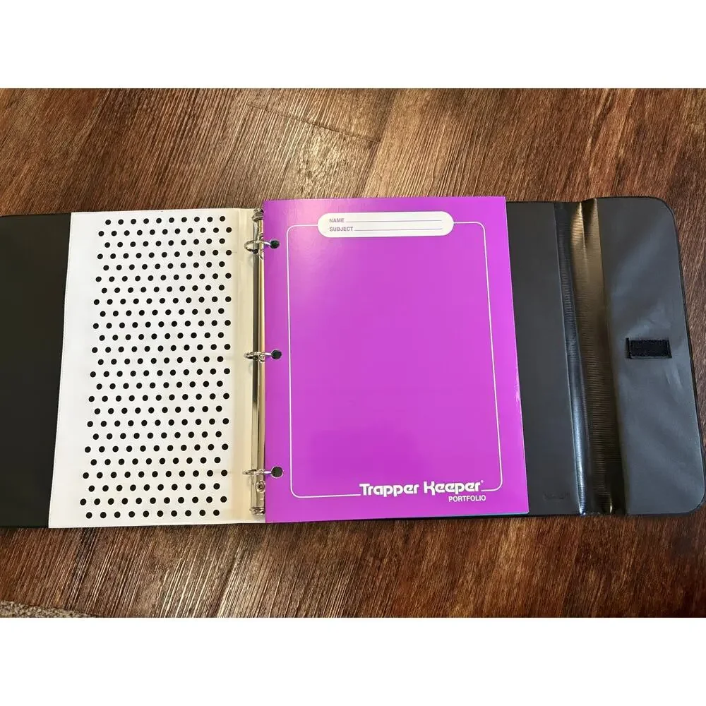 Mead Trapper Keeper Retro Neon Cheetah Checkerboard 3 Ring Binder with 2 Folders